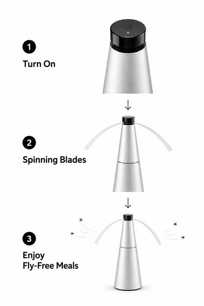 FlyGuard™ – Tabletop Fly Repellent Fan